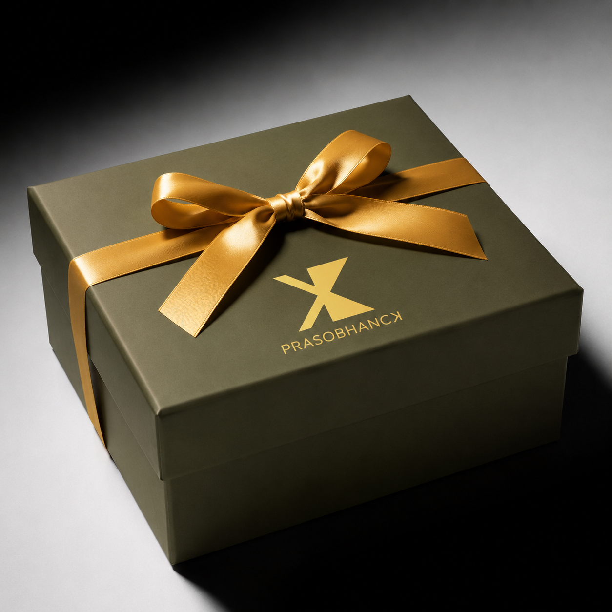 Luxury gift packaging with gold accents
